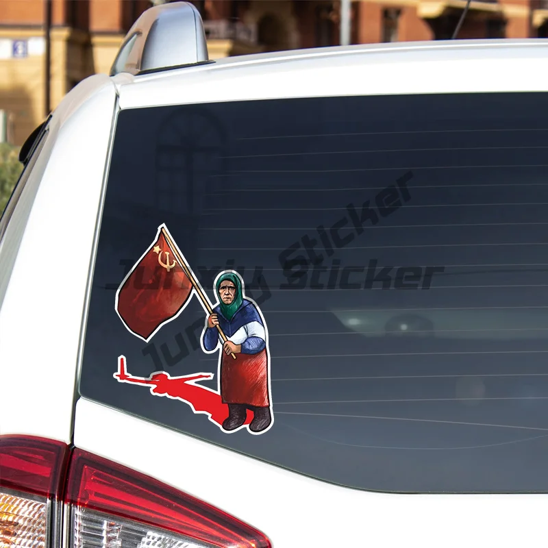

Наклейка На Авто Бабушка С Красным Флагом Car Sticker Waterproof Decal Car Accessories Decor