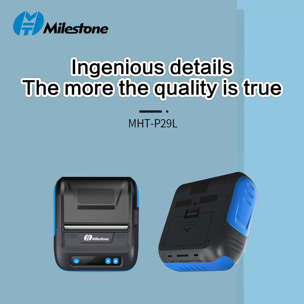 Milestone-Impresora térmica de recibos de 3 pulgadas, máquina de impresión Portátil con Bluetooth, compatible con Windows, Ios y Android, 80mm,