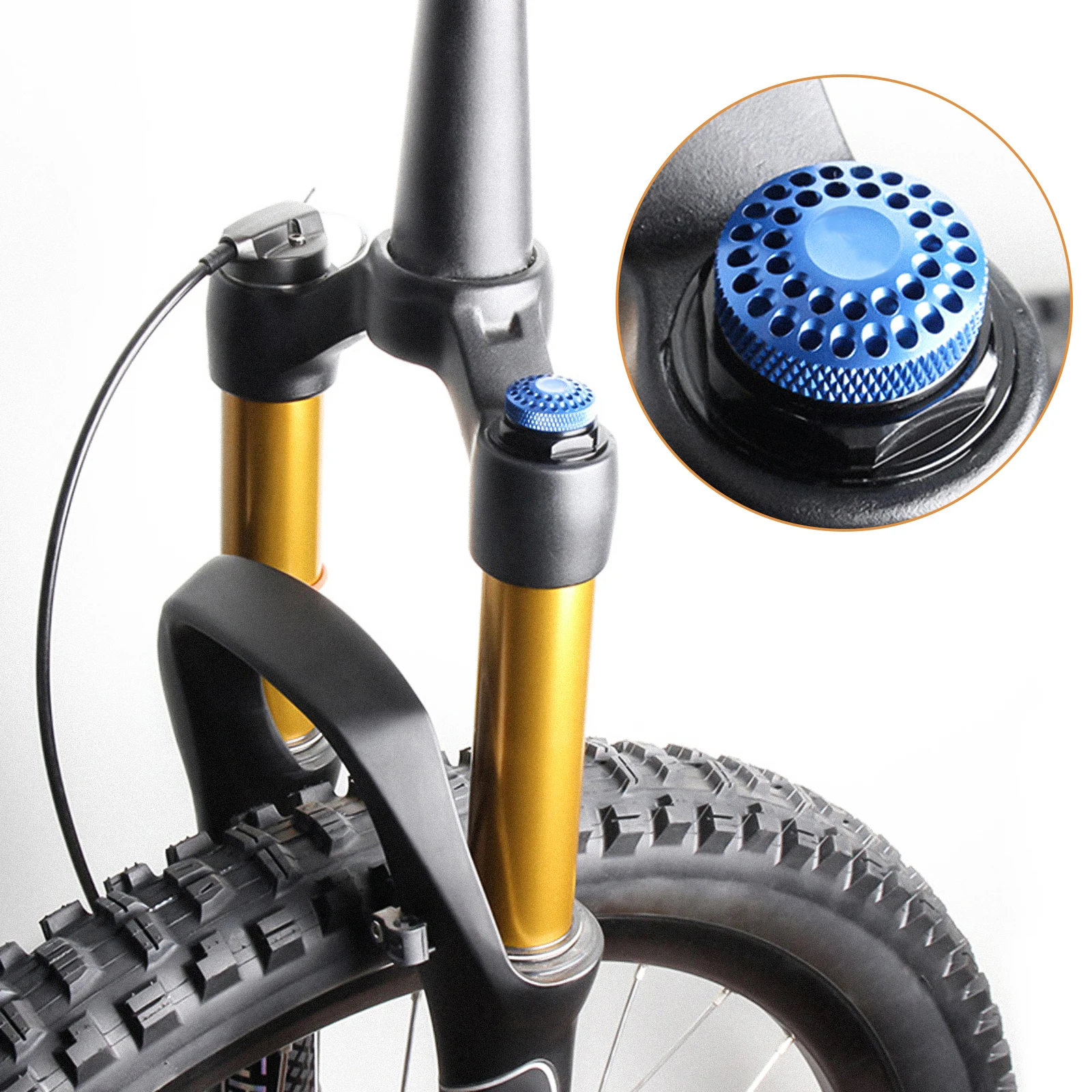 

Front Fork Protection Cover Aluminum Alloy Bike Fork Lid Durable Lightweight for Mountain Cycling Parts Replacement