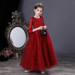 3-12 Years Baby Girl Princess Dress Party Ball Gown Wedding Lace Dresses Kids Christmas Bridesmaid Costume Birthday Party Dress