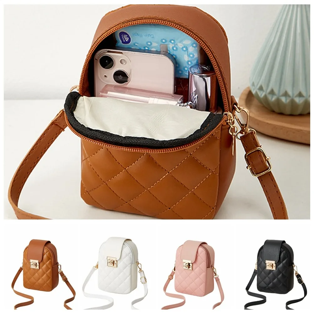 Crossbody Ladies Mini Phone Bag Embroidered Vertical Phone Messenger Bag PU Leather Fashion Ladies Shoulder Bag Women's Wallet