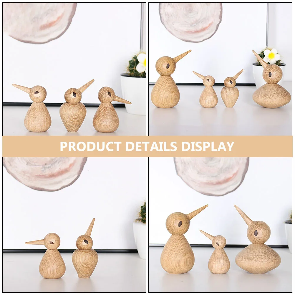 

1Pcs Wooden Decoration Carved Bird Home Decor for Living Room Desktop Ornament Simulation Bird Adornment Crafted Art Piece