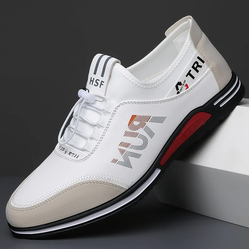 2025 Hot Men's Shoes Lightweight Leather Shoes for Men Soft Soled Male Sneakers Breathable Casual Shoes Slip on Working Footwear