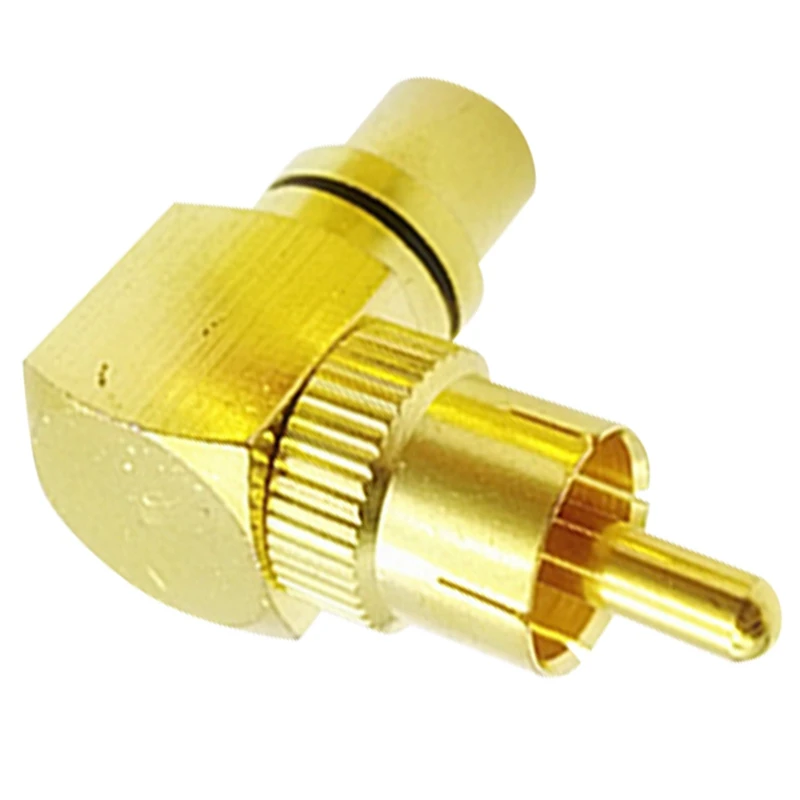 Copper Gold-Plated L-Shaped RCA 90 Degree Male-To-Female Conversion Head Wall-Mounted Signal Line Conversion Plug