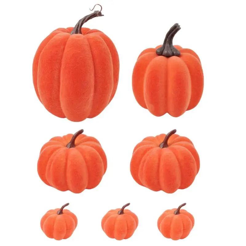 Orange Artificial Pumpkins 7X Fall Pumpkin Decorations Thanksgiving Decorations Pumpkin Fall Decorations Fall Pumpkin