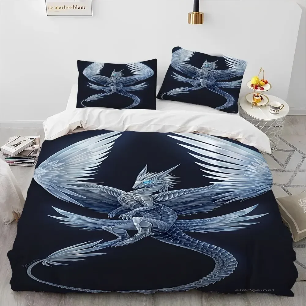 

Dragon 3D Cartoon Comforter Bedding Set,Duvet Cover Bed Set Quilt Cover Pillowcase,King Queen Size Bedding Set for Adult Child