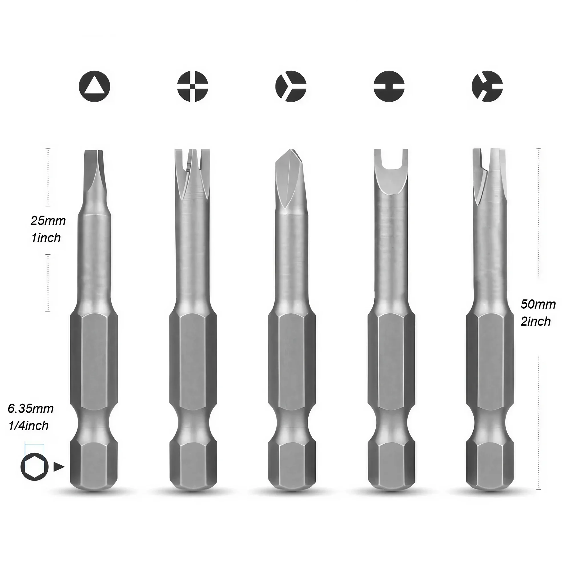 STONEGO 5/7/13Pcs 5-13 Piece 50mm Specialty Screwdriver Bit Set, Y-Type Triangle Cross 3-Point Screwdriver Tool Accessories