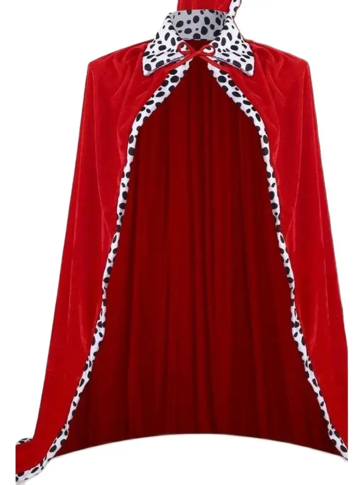 2-częściowy czerwony kostium królowej średniowieczny książę królewska peleryna panie mężczyźni kostium na Halloween pokaz sceniczny akcesoria na imprezę Cosplay