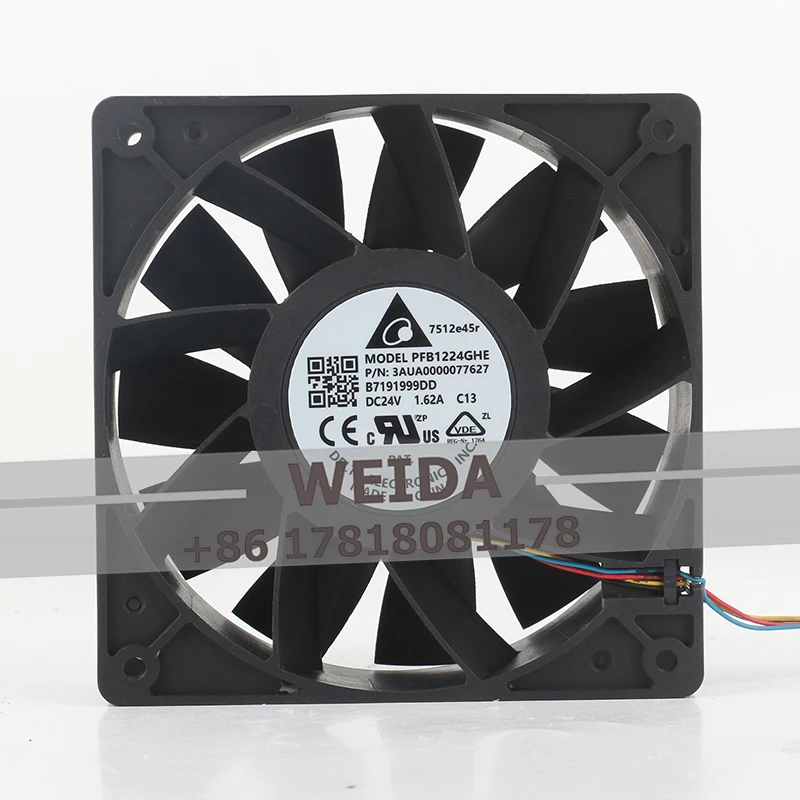 

Delta 12038 Double ball high air volume 120x120x38MM four-wire inverter PFB1224GHE 12CM cooling fan 24V 38.88W 1.62A