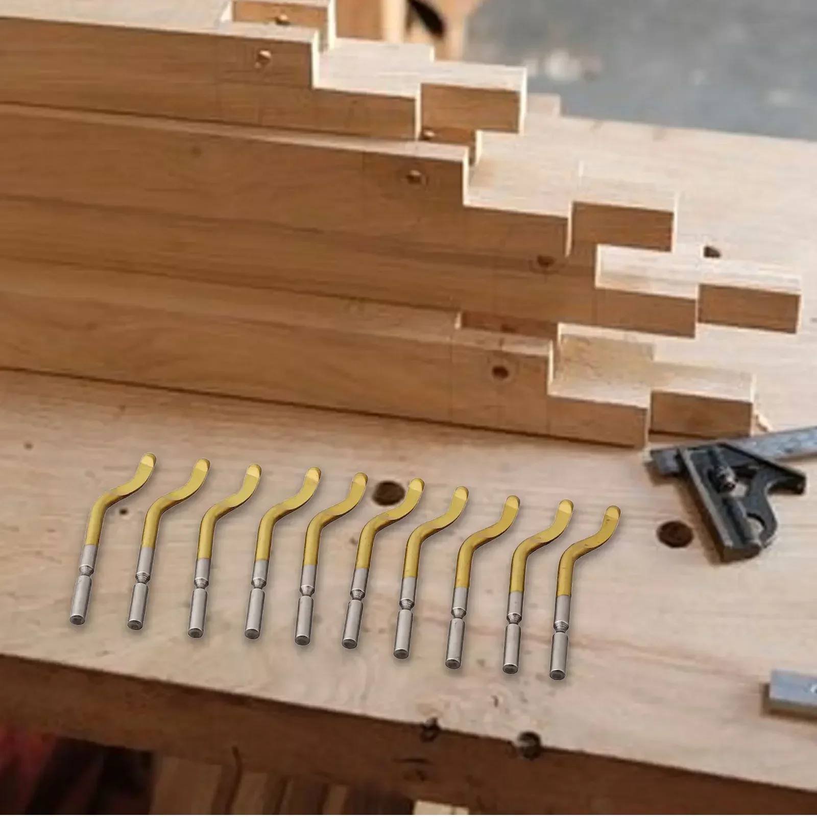 

Набор из 10 гибких инструментов для снятия заусенцев с лезвиями из быстрорежущей стали, 40-градусный угол, для обработки грубых краев