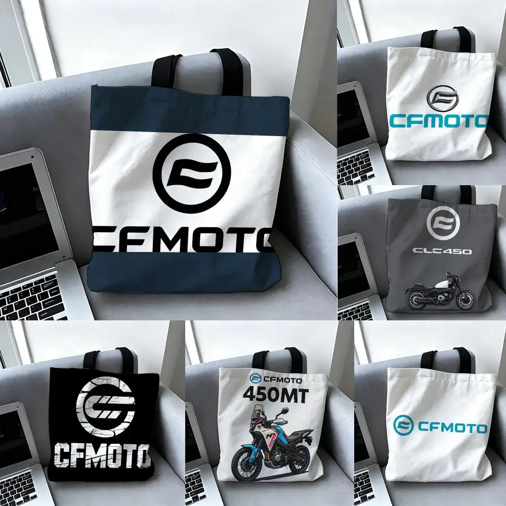 Stylish Motorcycle Design C-CFMOTO Storage Bags Canvas Tote Bag Large Women's Designer Handbags Shopping Bags for Groceries