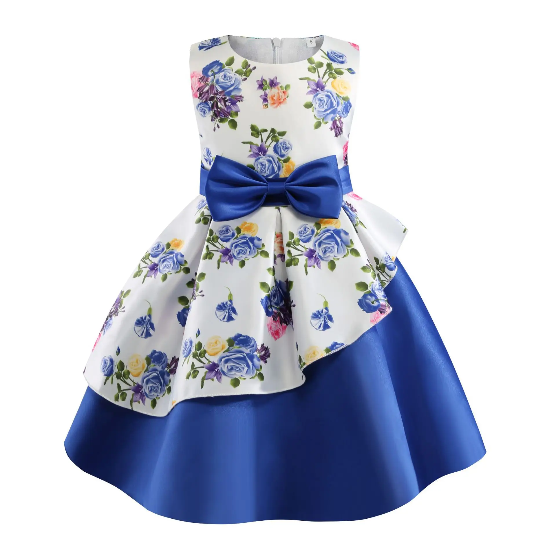 Falda Irregular para niña de 2 a 10 años, vestido estampado con lazo, vestido de actuación, vestido de Halloween para niña, ropa para niña