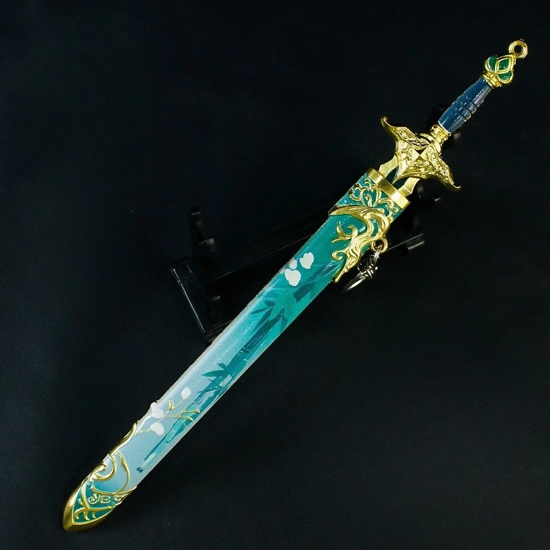 22 CM Game Randapparatuur Zhan Lu Zwaard Metalen Ambachtelijke Wapens Model Collectible Bureau Ornamenten Creatieve Verjaardagscadeautjes voor Vriend Speelgoed