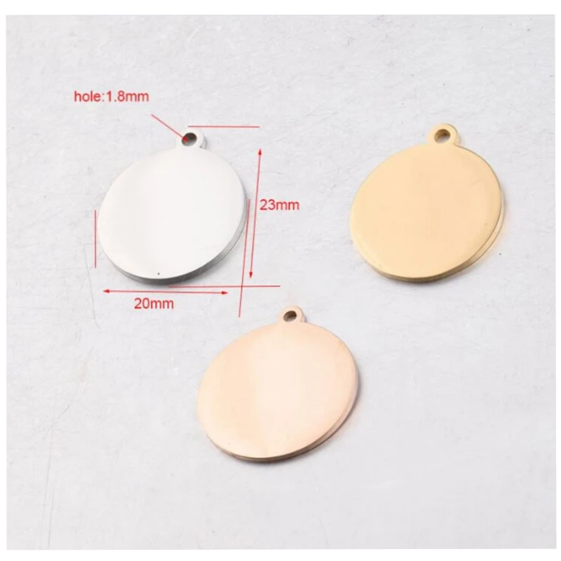 5 piece/lot 20/25mm 1.5mm Thickness Stainless Steel Round Blank Stamping Plate Discs Mirror Polished DIY Charm Disk