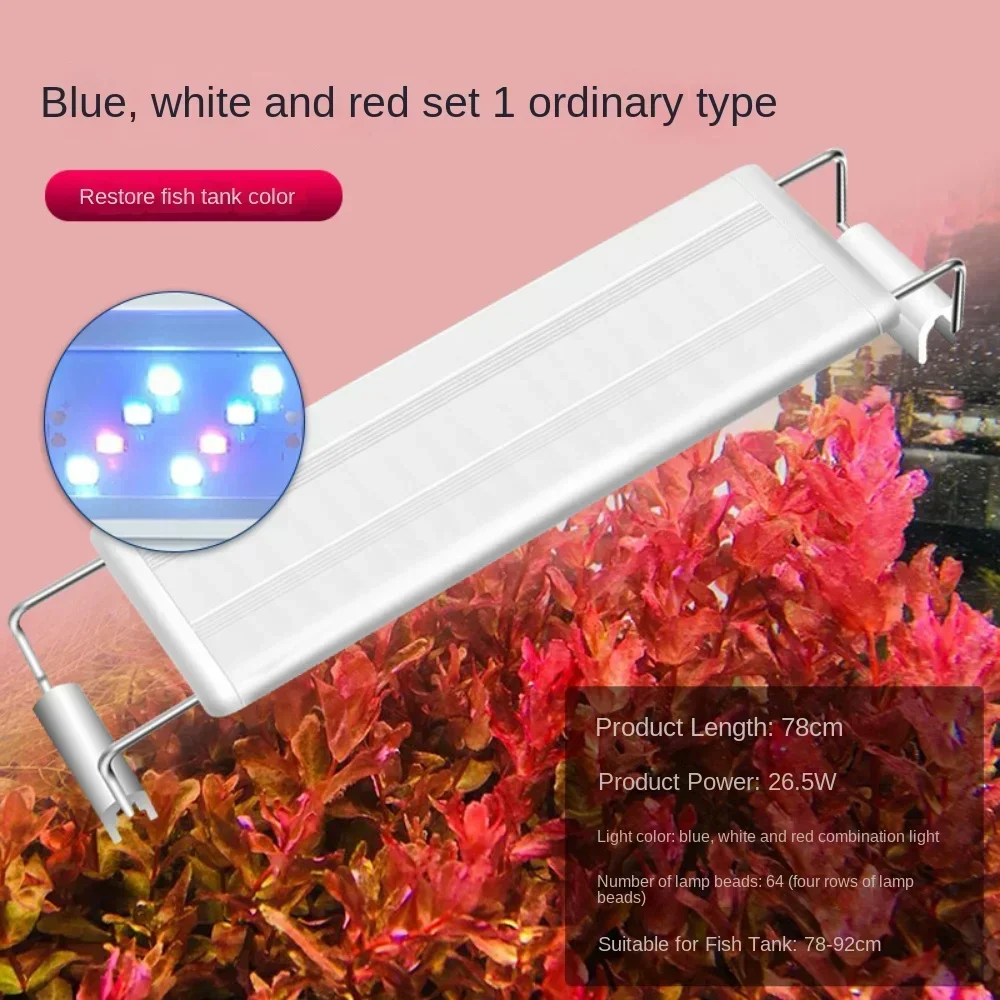 

LED Light For Aquarium Plants Fish Tank,LED Fish Tank Lamp With Extendable Brackets,Full Spectrum LED Aquarium Lighting Fixture