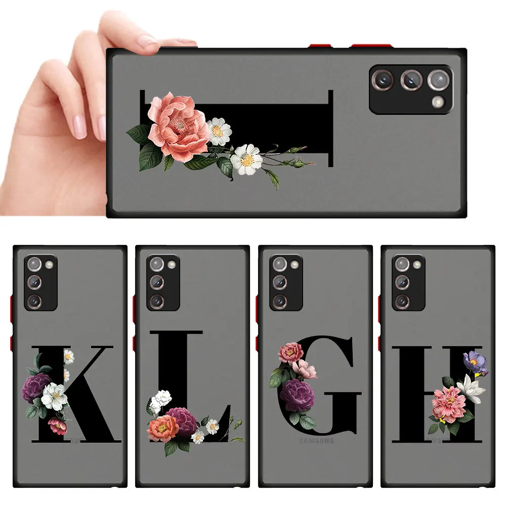 جراب هاتف بحروف مخصصة ، غطاء غير لامع لسامسونج جالاكسي A31 ، A50 ، A51 ، 4G ، A21s ، 5G ، A71 ، A05 ، A50s ، A52s ، Note 20 ، 10 Plus ، 9 ، 8 #2