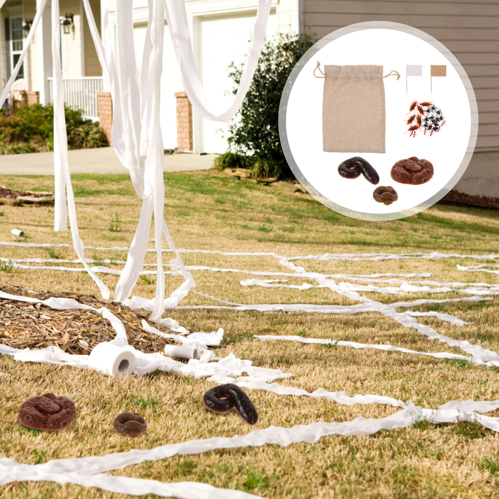 

1Set Halloween Fake Poo Simulation Prank Props Plastic Realistic Effect Insect Spoof Party Trick Spoofed Decor
