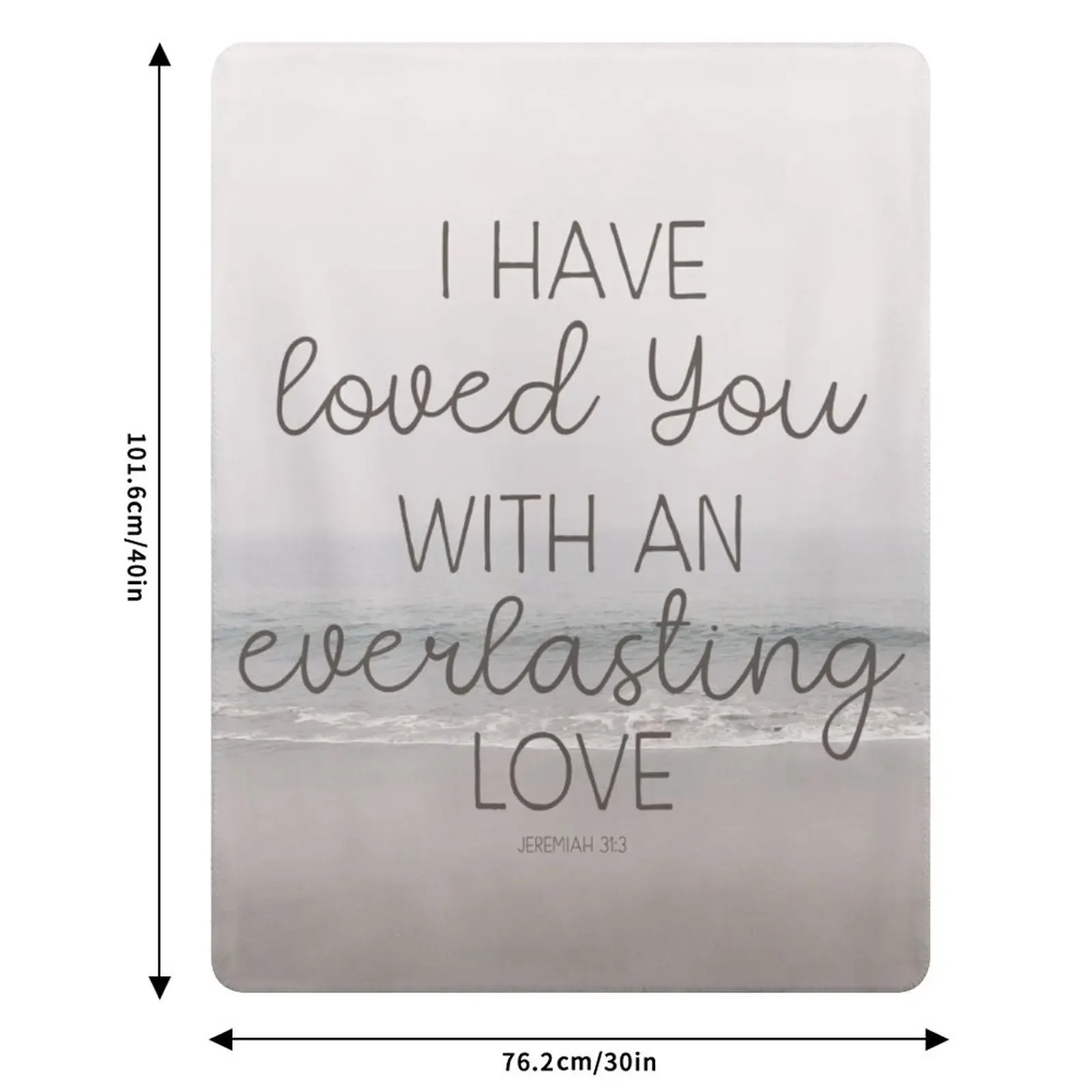 اقتباس آية الكتاب المقدس المسيحي - أحبك بحب دائم رمي بطانية أرائك فضفاضة مرجحة #6