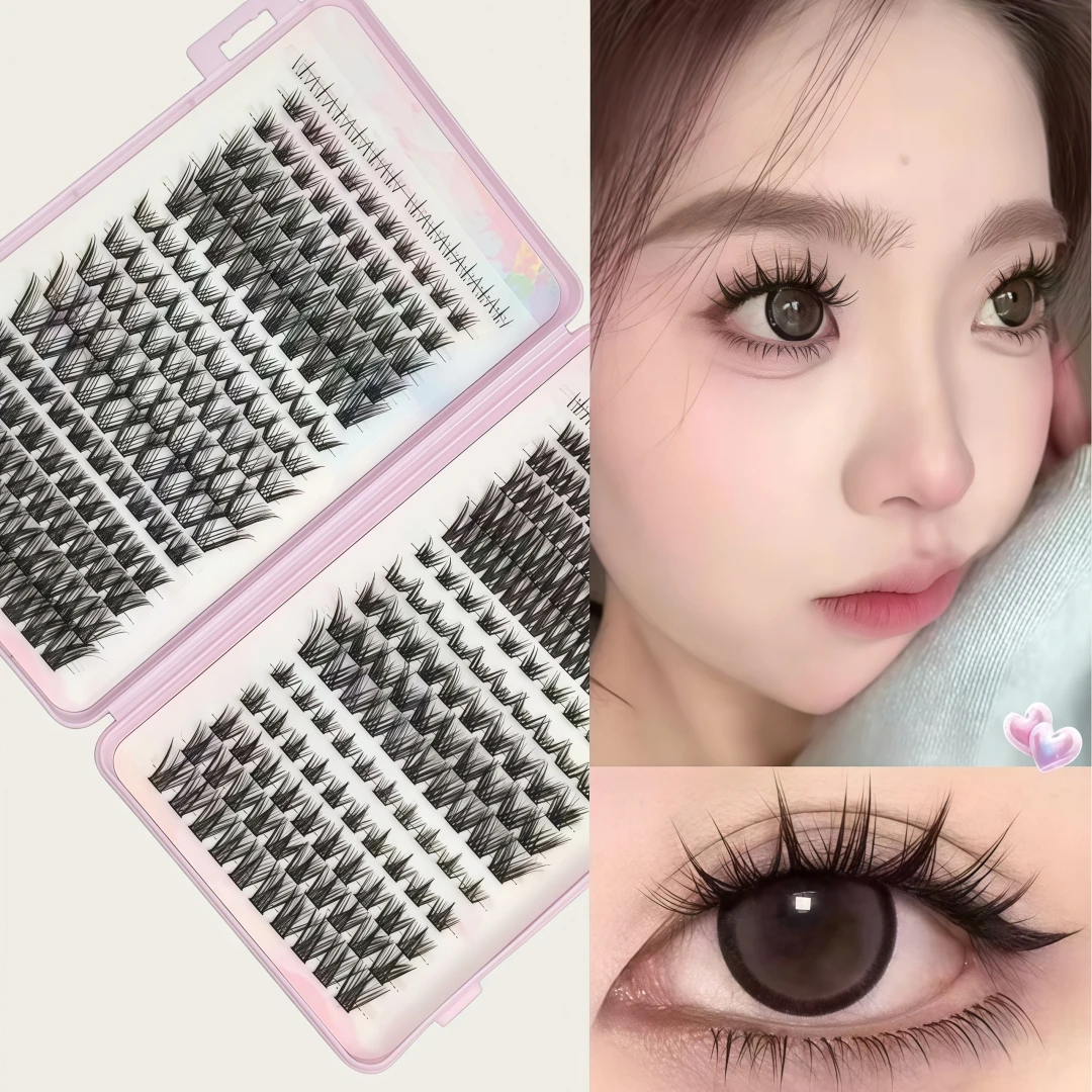 Large-Capacity 32 Rows Dense Wild Dog Style Mixed Manga Lash Book, Multi-Type Single Cluster Lashes, For Daily, Halloween, Chris