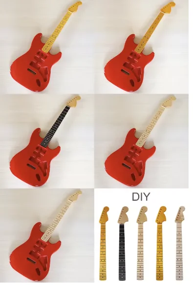 

DIY guitar body, semi-finished electric guitar body, rose red guitar barrel