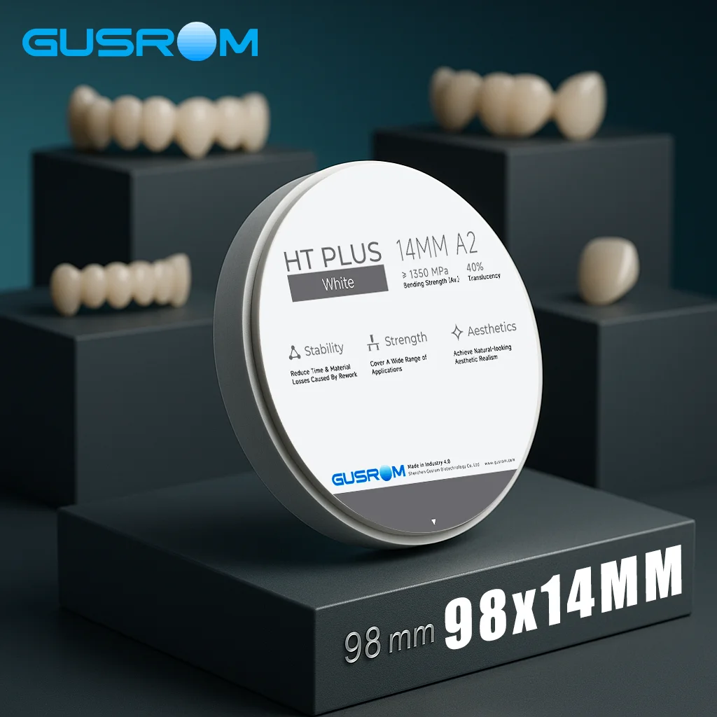 

Gusrom HT Белый стоматологический циркониевый блок 98 мм для открытой системы CAD/CAM 1350Mpa Профессиональный материал для стоматологической лаборатории циркониевый диск