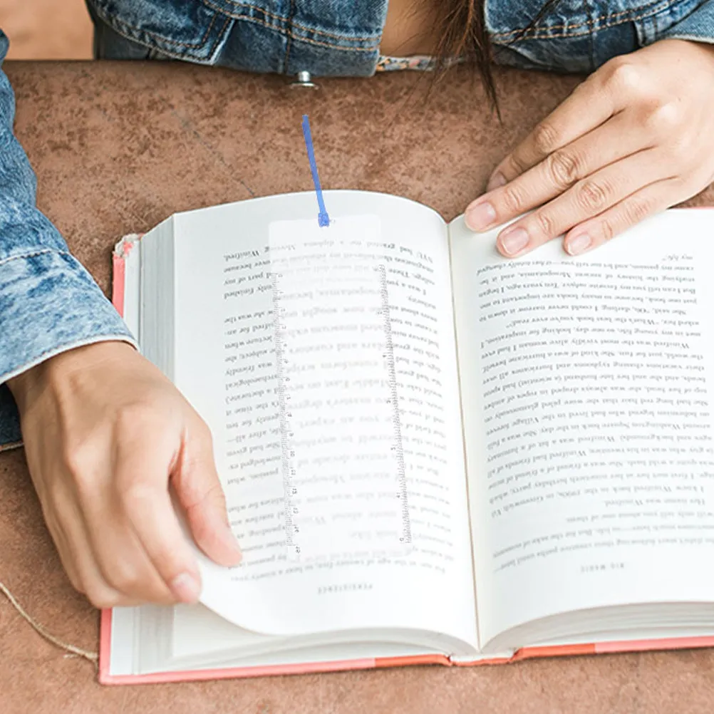 6Pcs Plastic 3X Magnifying Bookmark with Ruler for Small Print Reading Books Magazines Newspapers Travel Outdoor Portable Page