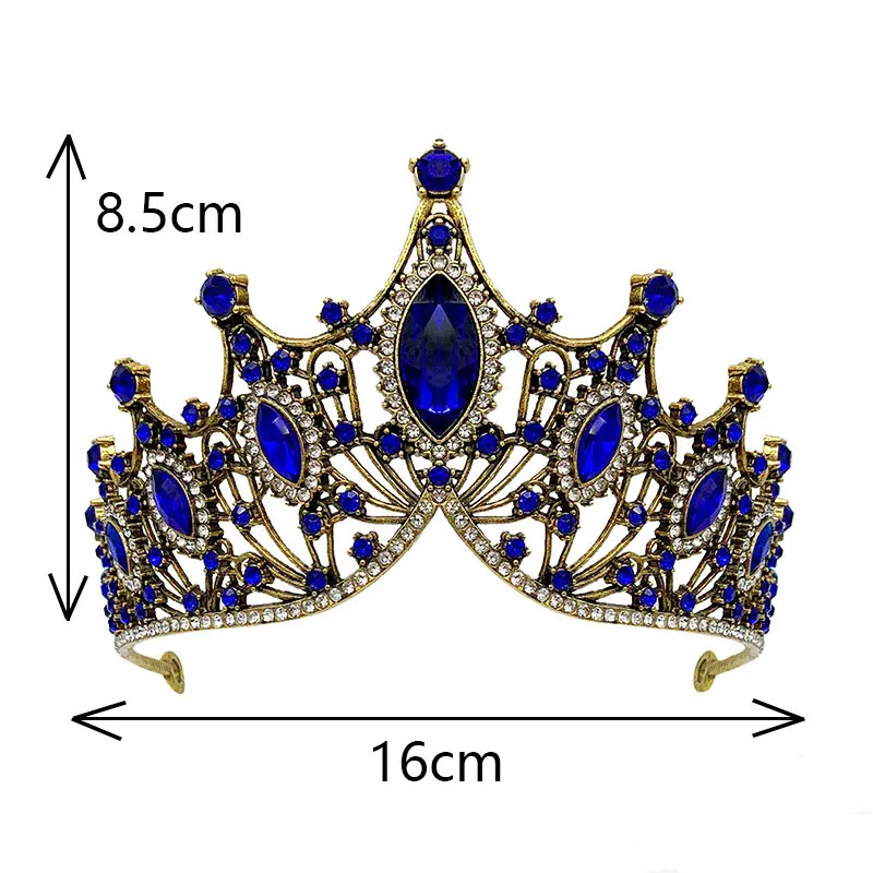 KMVEXO Baroque Vintage Princess Queen Bridal Crown Headwear Crystal Tiara For Women Wedding Crown Hair Dress Accessories Jewelry