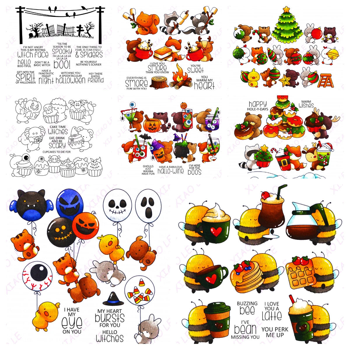 

2025 Halloween Sweetest Season Boolloons Metal Cutting Dies Clear Stamps Scrapbook Diary Decoration Embossing Stencil Template