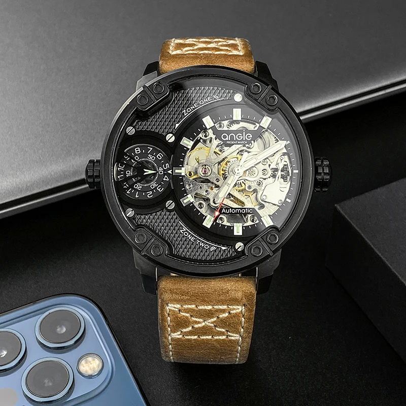 高級ステンレススチールメンズ機械式腕時計 クラシック自動巻き腕時計 メンズビジネス防水腕時計 パガーニデザイン