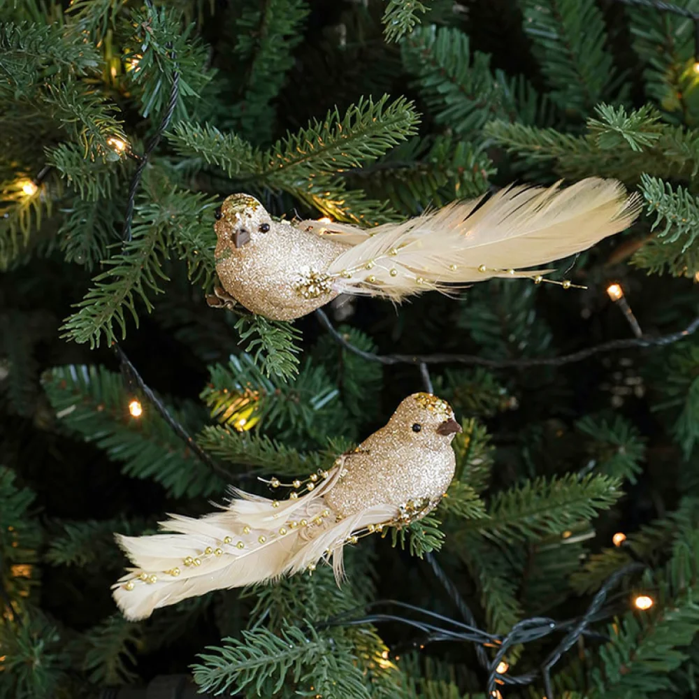 Realistic Feathered Bird Ornament Artificial Foam Animal Decor For Christmas Tree Holiday Home Garden Floral Arrangement