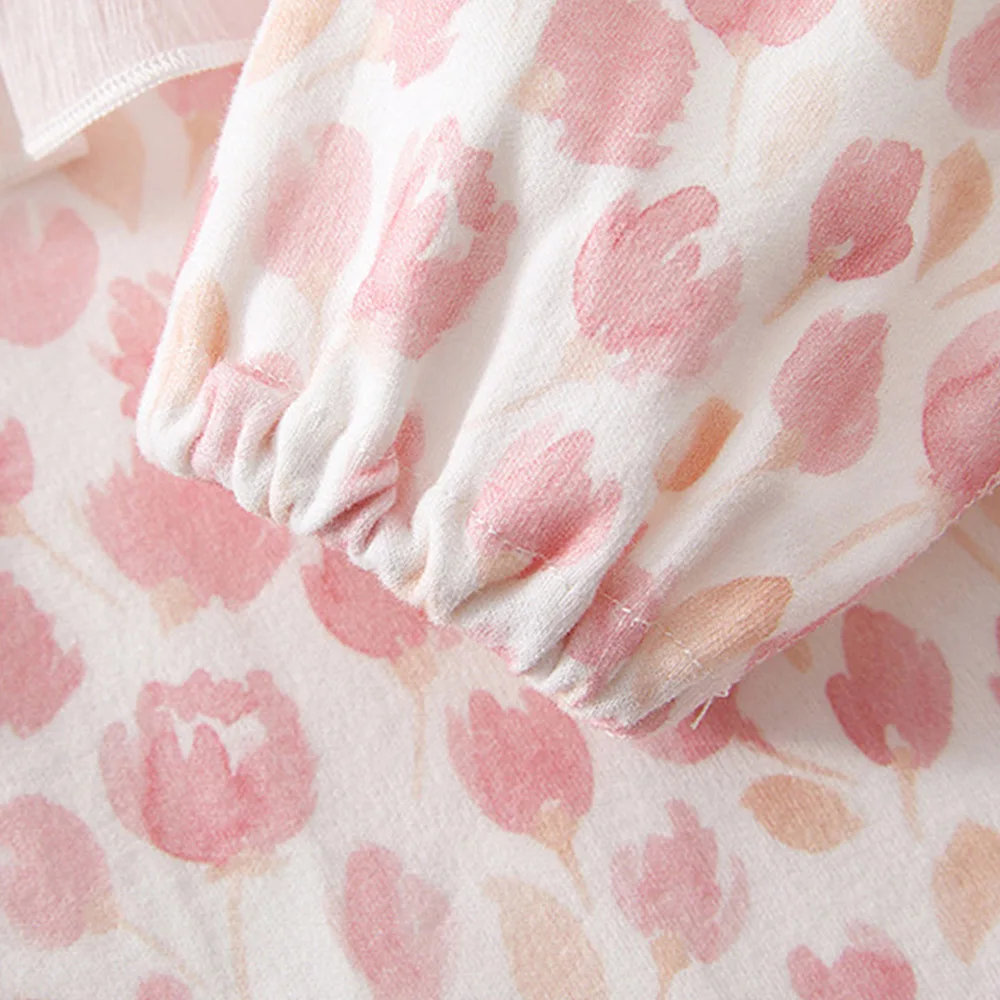 عيد الشكر طفلة رومبير طويلة الأكمام القطن الأزهار الرضع بذلة الأميرة الخريف بوتيك ملابس الطفل