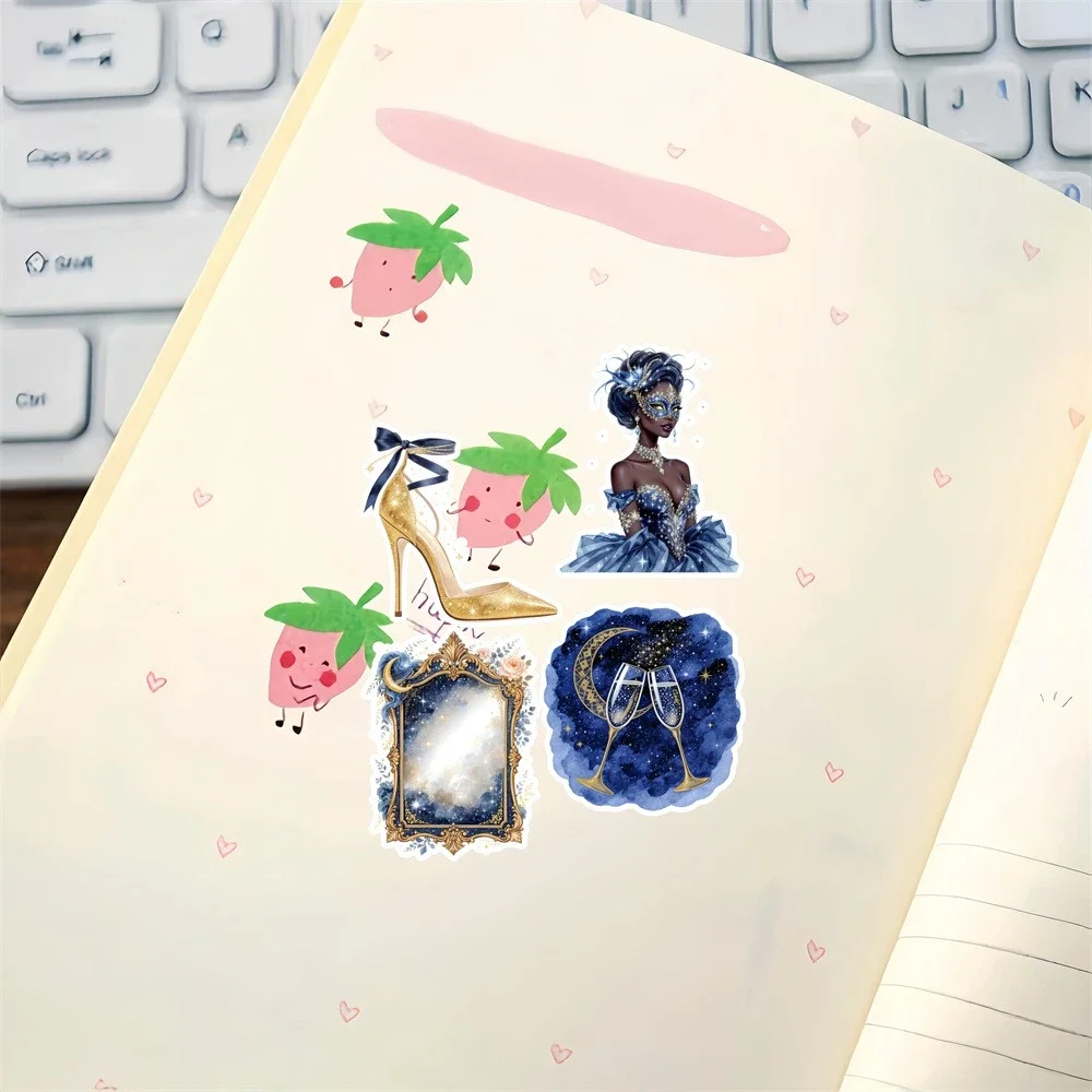 19pcs Starry Sky Makeup Ball Sticker Decoration Pattern Couple  Wind Hand Diary Sticker Craft Photo Albums Tool stationery