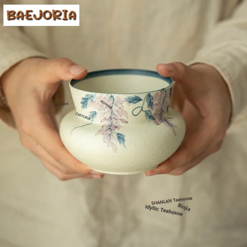 350ml Underglaze Color Tea Washing Hand-painted Panda Jianshui Tea Washing Basin Tea Garbage Can Household Chaxi Collection Gift