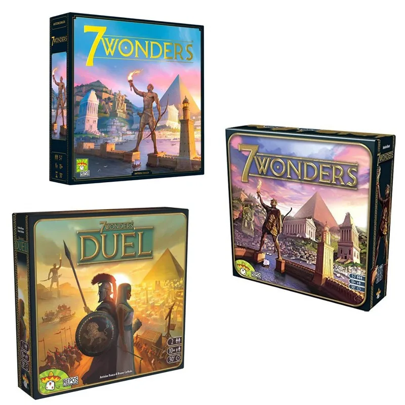 All English 7 Wonders duel Version Board Games Fans Friend Party Strategy Cards Games Collection Toys Gifts for Adults