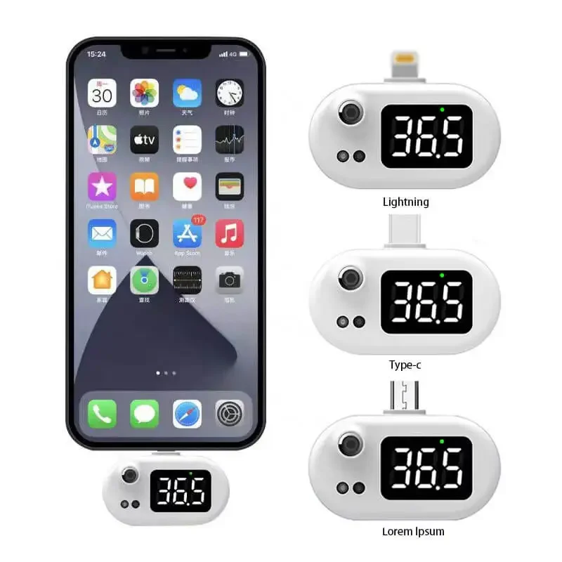 Più nuovo iPhone plug Gadget termometro digitale Mini termometro per telefono cellulare da esterno temperatura portatile senza contatto a infrarossi