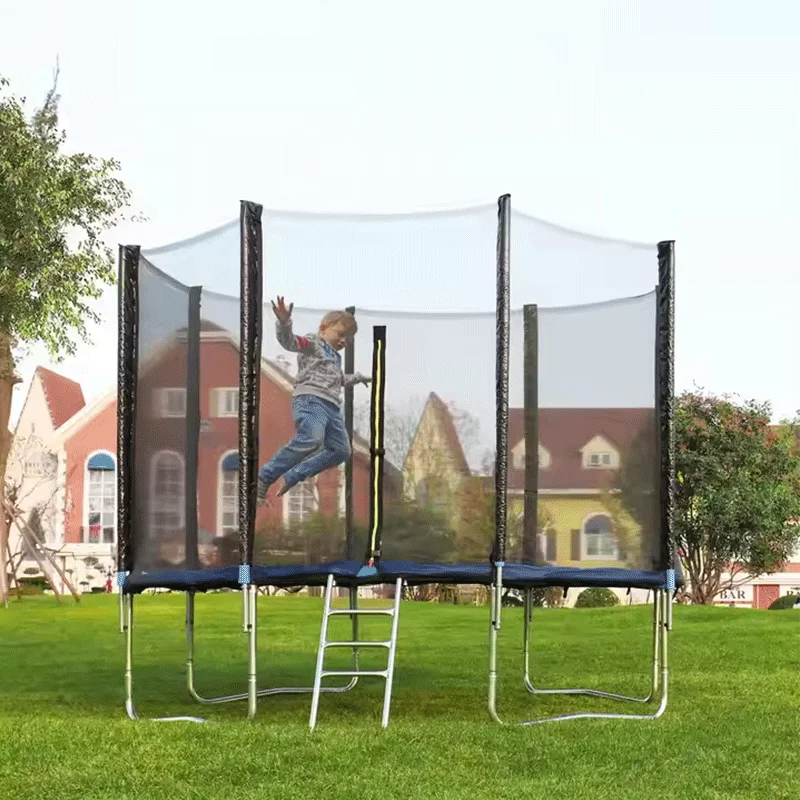

12ft 14ft Commercial Grade Foldable Fitness Trampoline Kids Adults Large Steel Guard Home Outdoor Sports Jumping