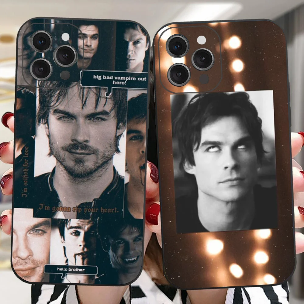 Damon Salvatore The Vampire Diaries Phone Case For IPhone 16 15 14 13 Pro Max 11 12 Mini X Xs XR Se 2022 Black Silicone Cover