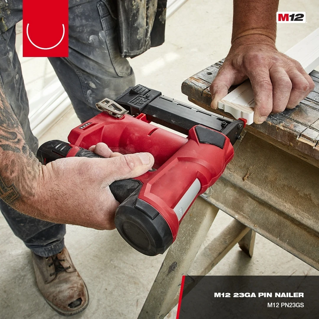 Rechargeable Mosquito Nailer M12 PN23GS 12V Tool-free Depth Adjustment Wrench Storage Headless Nails 13-35mm