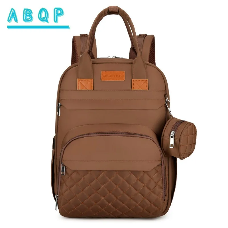 New Diaper Bag Backpack Luxury Brand Fashion Baby Diaper Bag Backpack Large Capacity 2-piece Set Portable Baby Bag High Quality