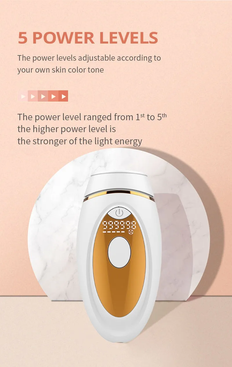 Tragbares Laser-Haarentfernungsgerät 999900 Blitze Bikini-Trimmer Quarzlampe Schmerzlose Dauerhafte Haarentfernung für Frauen IPL Epilierer – Detail 7