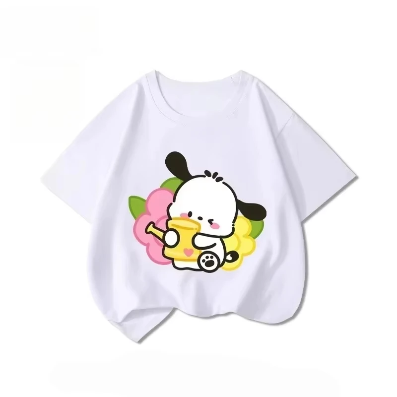 

2026 Sanrio My Melody Printed Children's Kawaii T-shirt Anime Cartoon Children's Comfortable and versatile