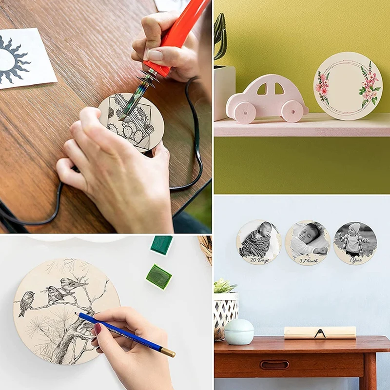 Круглые деревянные диски для рукоделия, 8 шт./упаковка, 12-дюймовые деревянные круги, необработанная деревянная табличка для поделок, дверная вешалка, дизайн двери