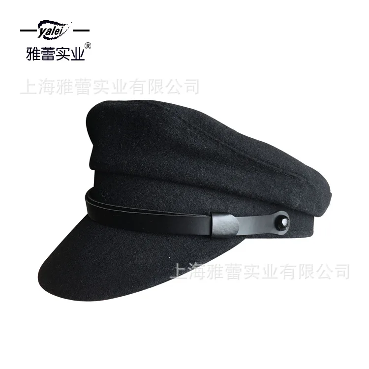 Korean Retro Navy Cap for Men Women, Autumn Winter Wool Military Beret Visor Hat, Custom Republican Student Cap