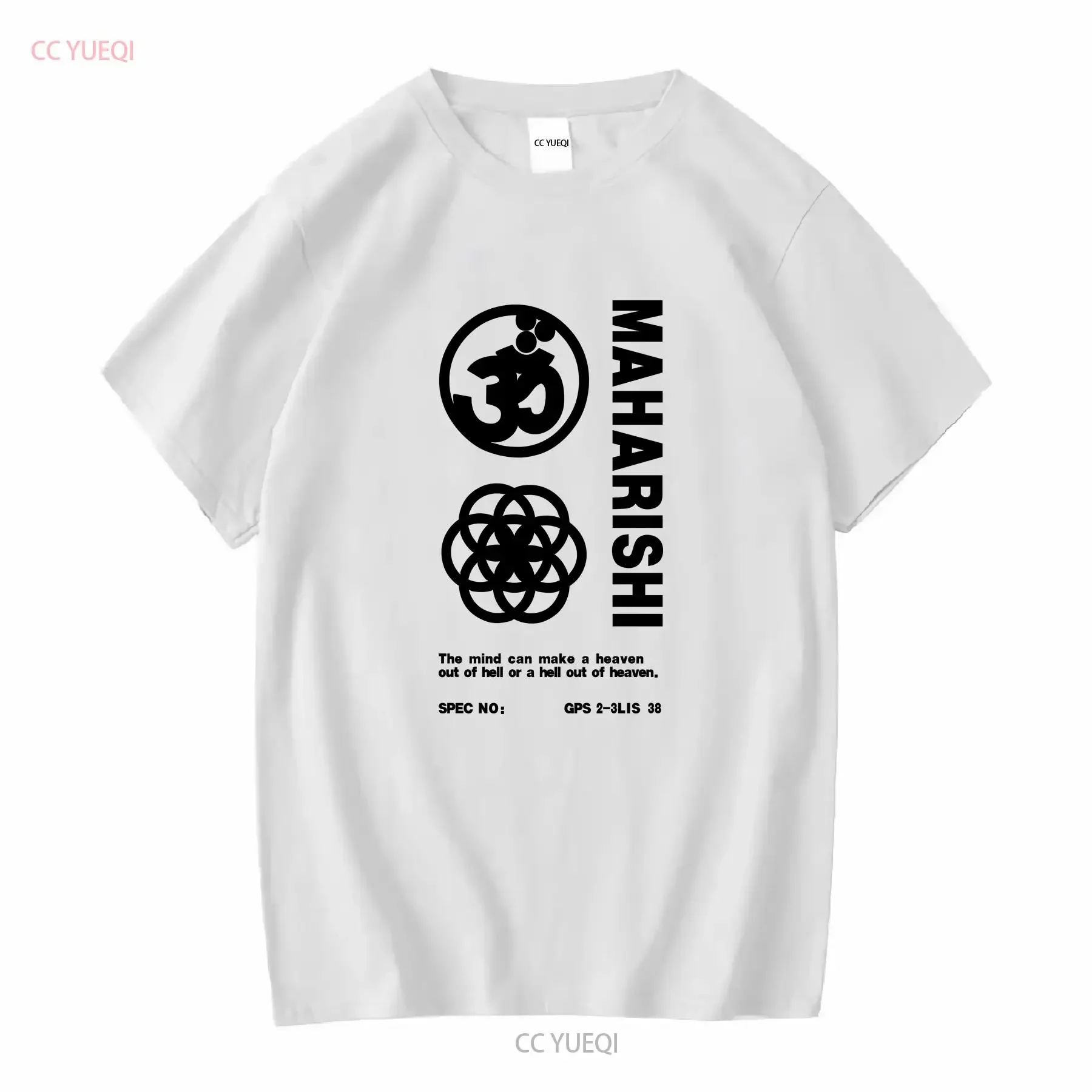 Maharishi Rundhals-T-Shirt für Herren, XL, Schwarz, mit Aufdruck, lange oder kurze Ärmel, Vintage-Waschung, stilvoll, lässig, gestreckt, vielseitig
