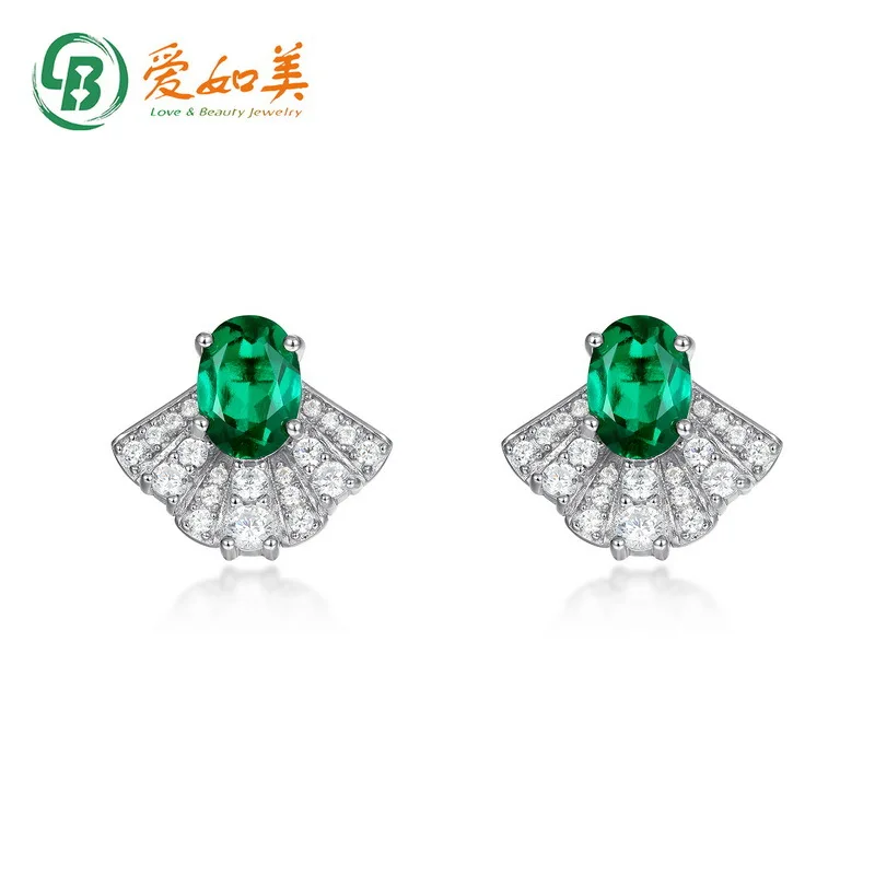 

New Temperament Cultivation Emerald Earrings for Women, 18K Gold PT950 Platinum Silver Plated 7-layer Gold Earrings