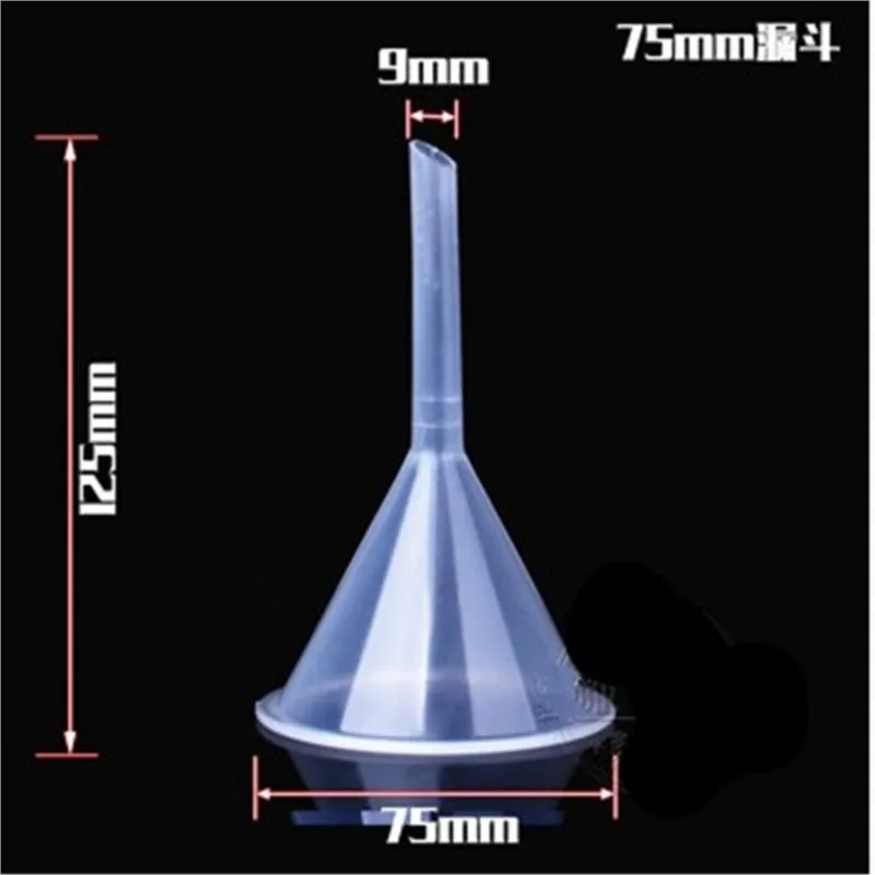 10PCS 75ML Plastic Perfume Diffuser Atomizers Vial Bottle Liquid Filling Small Clear Funnel Long Neck