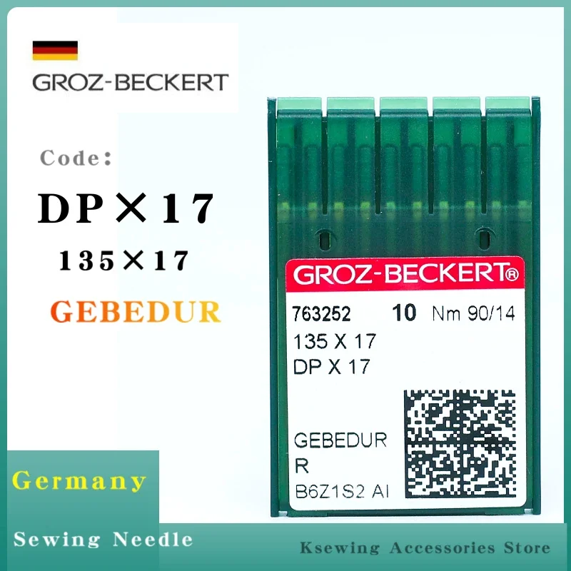 50PCS DPX17 (135X17) GEBEDUR Heat Proof Groz-Beckert Needles For Industrial Walking Sewing Machine JUKI Durkopp SY3355 Titanium