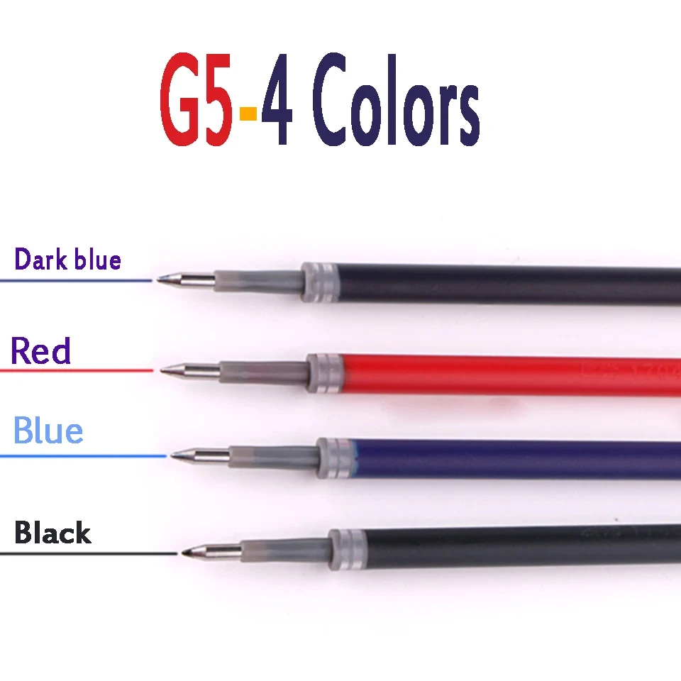10Pcs/box M&G G-5 Press Gel Pen Refills 0.5mm Blue/Black/Dark/Blue And Red Ink For Student Stationery Writing Push Type Gel Pens
