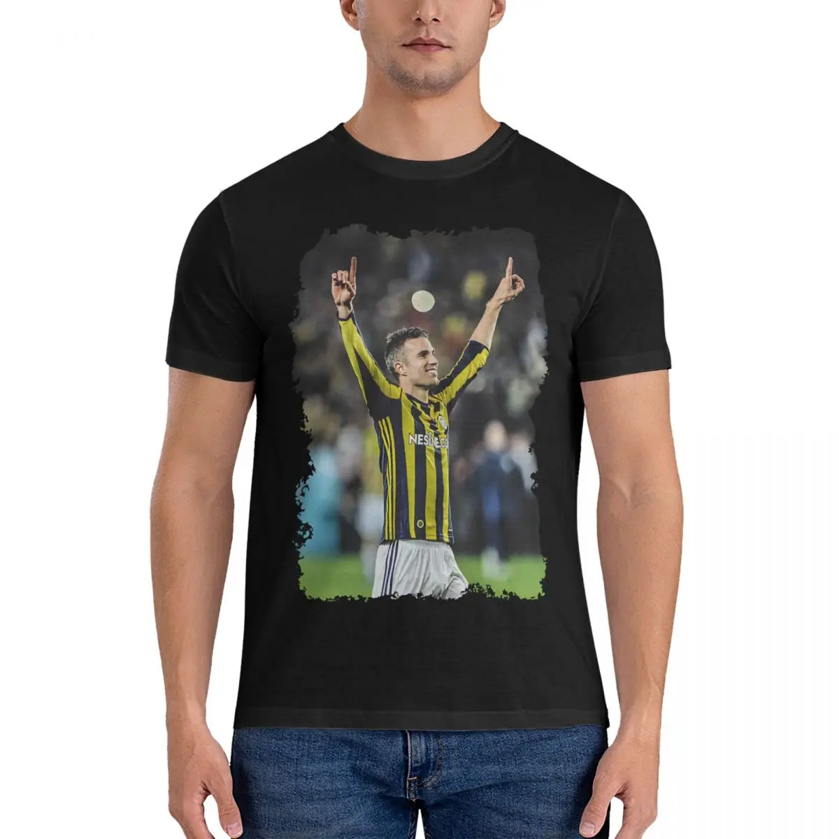 Robin Van Persie Men's T Shirt Fenerbahce Fun Tees Short Sleeve Round Collar T-Shirts Cotton Unique Tops