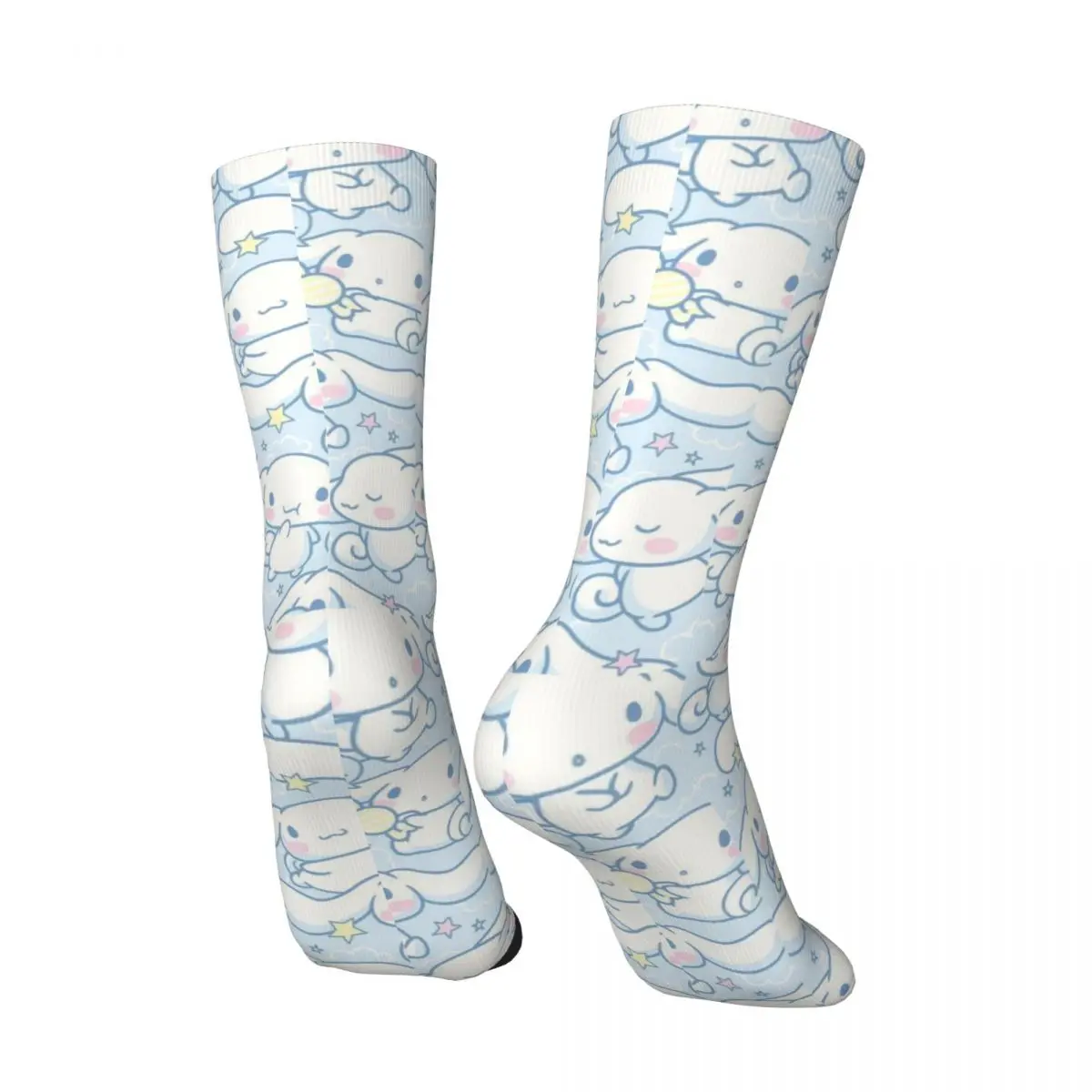 Cinnamoroll-Calcetines antideslizantes para hombre, medias cómodas coreanas con patrón de ciclismo, otoño